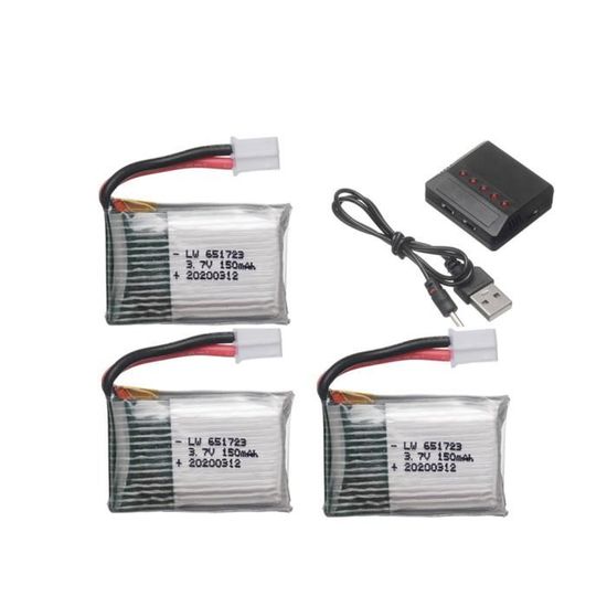 Batterie Li-ion 3.7V 150mAh 30C Avec Connecteur Ph2.0 - Pour Drone H36F Terzetto 1/20 Et Bateau RC - 2