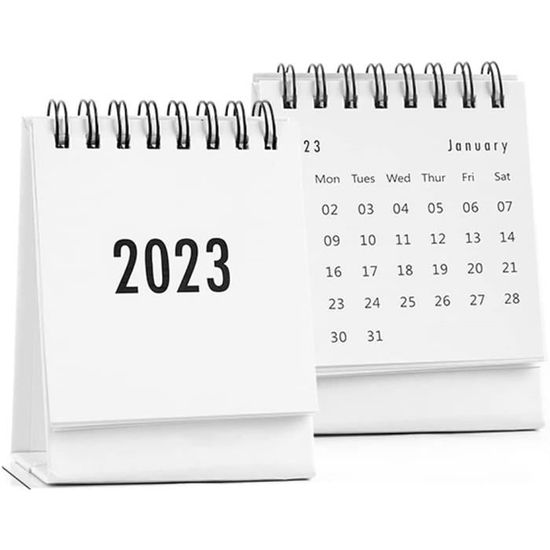Mini calendrier de bureau portable, calendrier mensuel, licence,  fournitures scolaires, accessoires de bureau, enregistrement décoratif, 2023