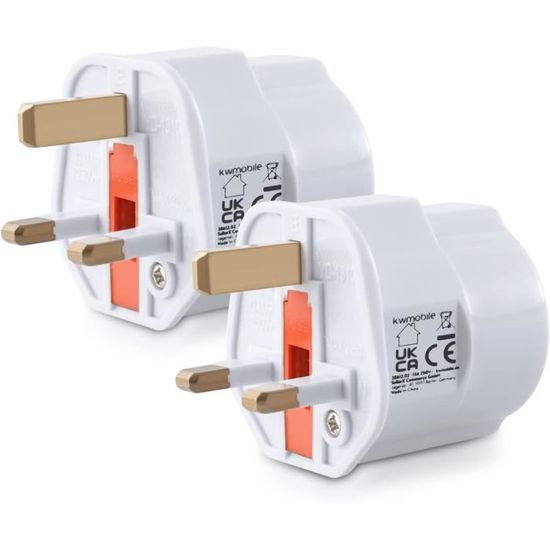Adaptateur Prise Voyage Jembe UK Vers France - Type G à Type C, Neuf, Fabriqué En France