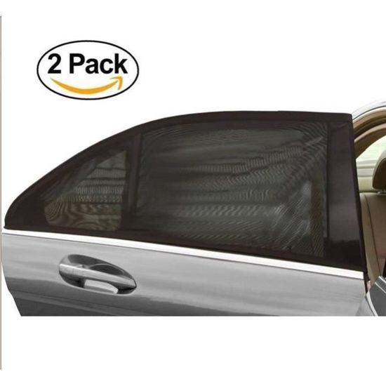 2pcs Fenêtre pare soleil voiture moustiquaire latéraux maille anti UV  bloquer les rayons anti moustique noir 110×51×80cm - Cdiscount Maison