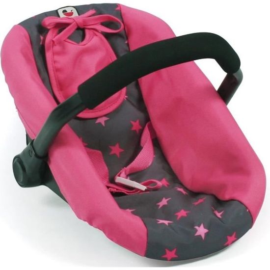 Siège Auto Poupée Jeans Rose Bayer Chic – Nacelle Bébé Poupée Avec Poignée Ergonomique Et Ceinture De Sécurité, Style Tendance Rose Denim