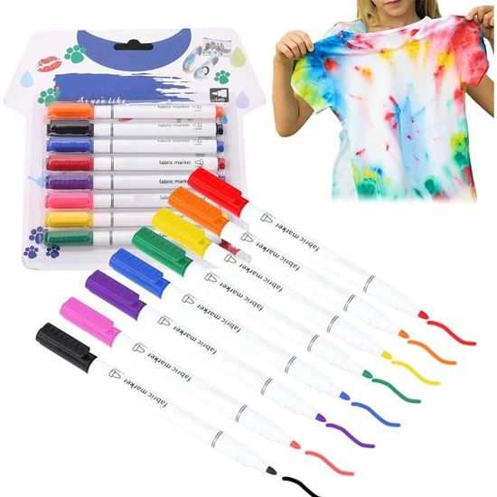 Marqueurs Textile KYSUN | 24 Couleurs Permanentes | Pour T-shirt, Tote Bag...