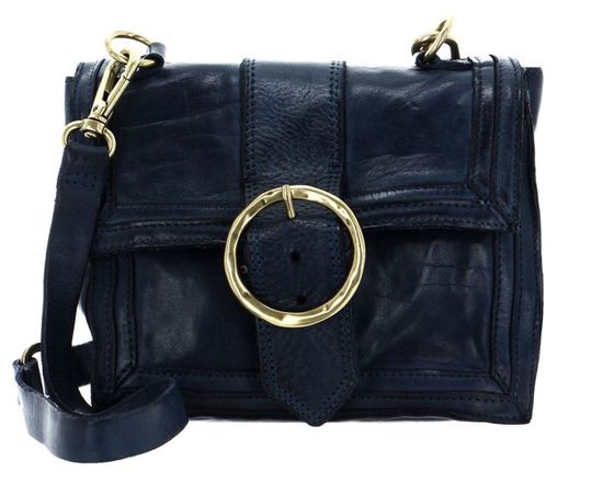 Sac Bandoulière Crossbody Campomaggi - Coton - Couleur V.Militare/Cognac - Neuf Avec étiquettes - Fabriqué En Italie