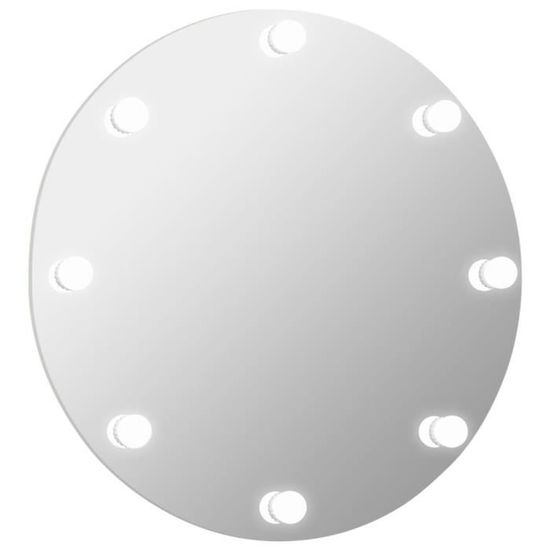 Artloge Miroir mural festonné sans cadre : Miroir de vanité ovale décoratif festonné en verre miroité avec bord argenté biseauté pour salle de bain