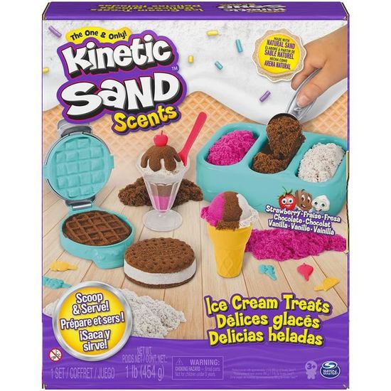 Kinetic sand - sable magique - coffret delices glaces parfume 454g - sable  cinétique et coloré a modeler - 6059742 - jouet 3 ans - La Poste