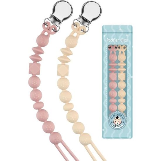 Attache Tétine En Silicone - Lot De 2 - Clip à Fixer Sur Les Vêtements - Sans BPA, Sécuritaire Pour Bébé