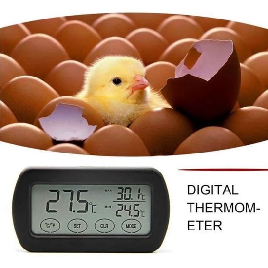 DX04505-Thermomètre et hygromètre Portables intérieurs,Thermomètre d'intérieur hygromètre d'intérieur,Affichage led,pour Écloser