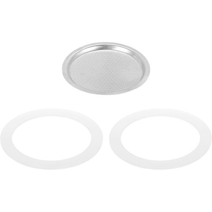 3 Joints + 1 Filtre Aluminium Réutilisable Pour Cafetière 6 Tasses - Joints Silicone Étanchéité Et Filtre à Café Compatible Machines à Café