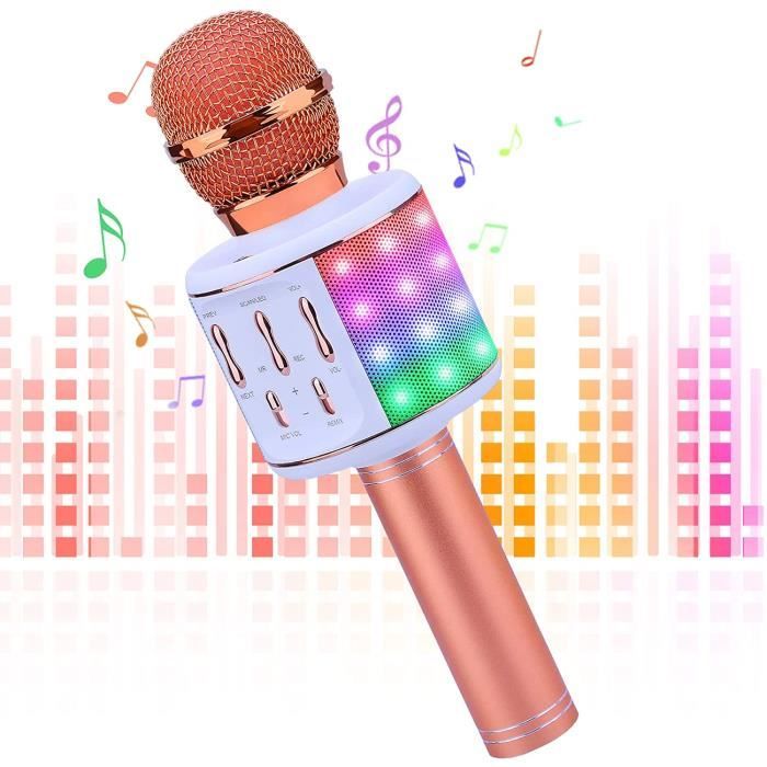Micro karaoké bluetooth, 5 en 1 micro enfant karaoké avec led lumière disco, microphone karaoke Micro karaoké bluetooth, 5 en 1 micro enfant karaoké avec led lumière disco, microphone karaoke