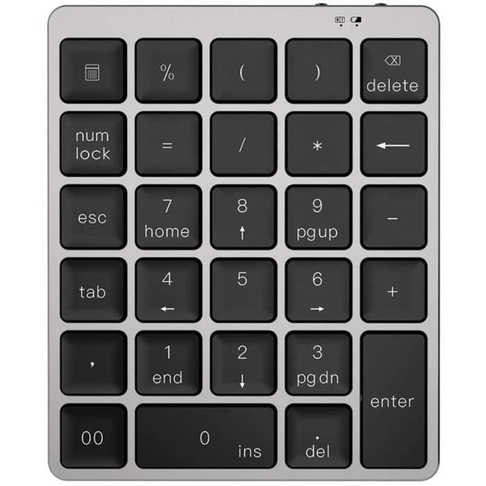 Pavé Numérique Bluetooth Rechargeable KIMISS – Mécanique Alliage Aluminium – 28 Touches