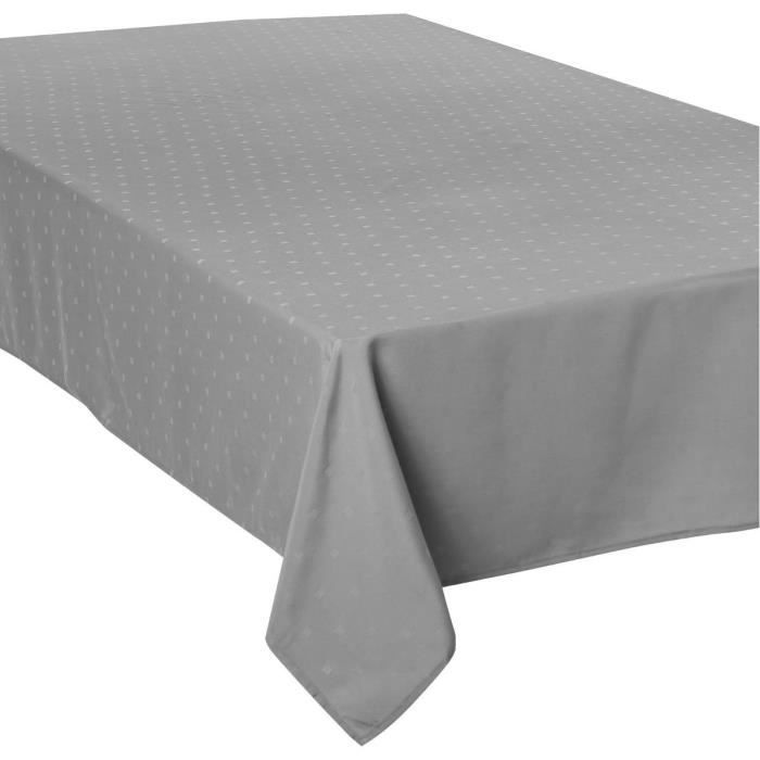 Atmosphera - Nappe grise claire jacquard à carrés 150X300 L, 300 x l, 150 cm Gris Clair
