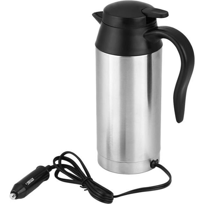750ml 12V voiture en acier inoxydable allume-cigare chauffage bouilloire bouilloire électrique voyage voyage