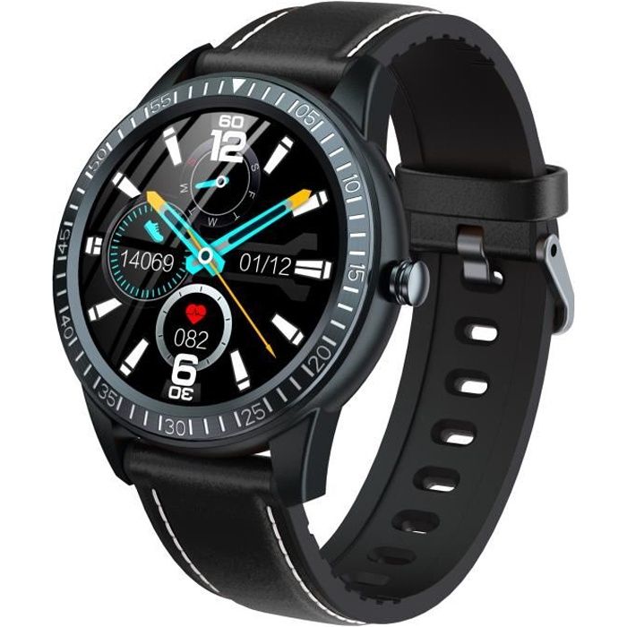Montre connectée bluetooth appel intelligent smartwatch sport 1,28 pouces Ecran tactile -Noir
