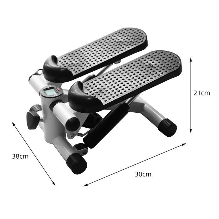 Mini Stepper Marcheur Machine Jambe Fitness Entraînement Musculaire Exercise avec Bandes de Résistance - Affichage - Blanc VINTEKY®
