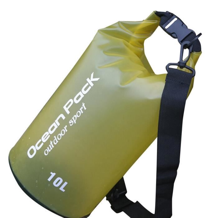 Sac étanche 10L PVC sac étanche extérieur jaune Ca-36