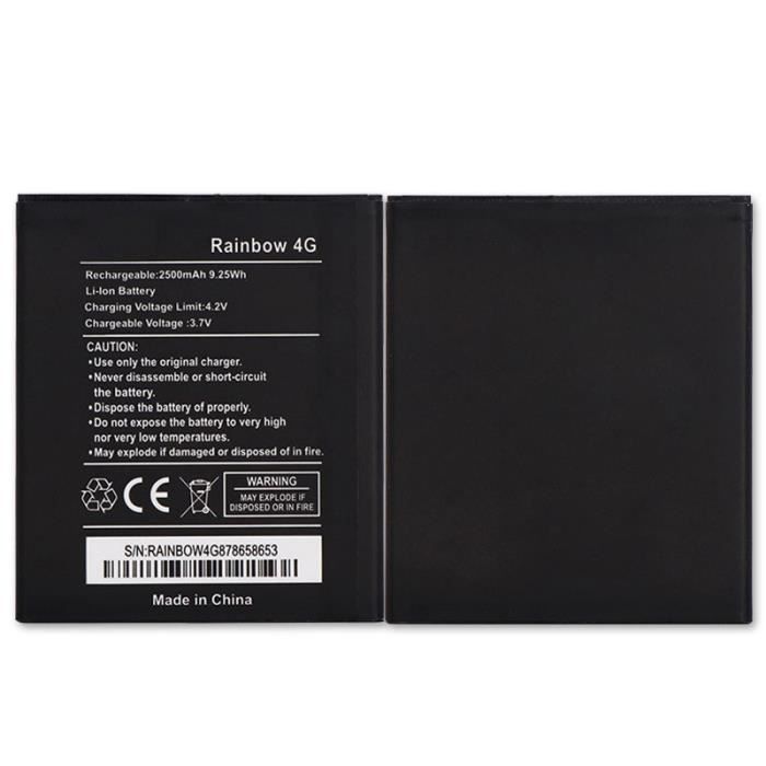 Mcdark 2500mAh Batterie Pour Wiko Rainbow 4G Batterie de téléphone portable Batteries