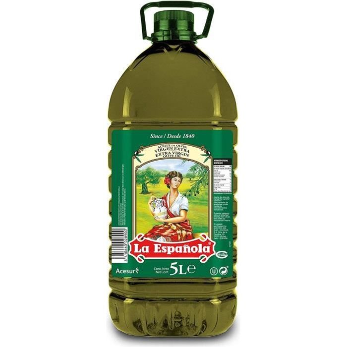 LA ESPAÑOLA - Huile D'Olive Vierge Extra Haute Qualité Huile Espagnole Origine Espagne 5L Goût Equilibré Bio Carafe