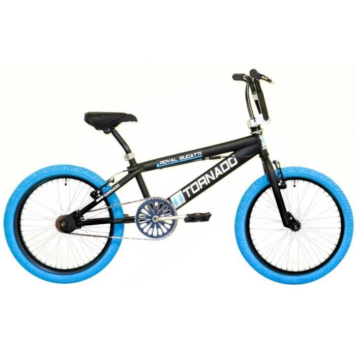 Bike Fun Freestyle Tornado 20 pouces 31 cm Unisexe V-Brake Noir mat/Bleu