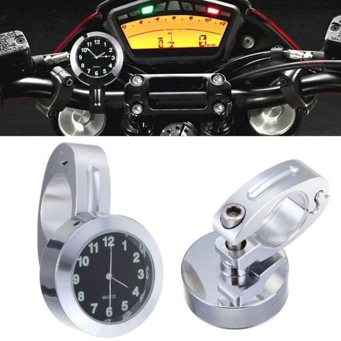 Harley Motorcycle 7-8&quot 1&quot Montre de Guidon Etanche cadran noir Horloge
