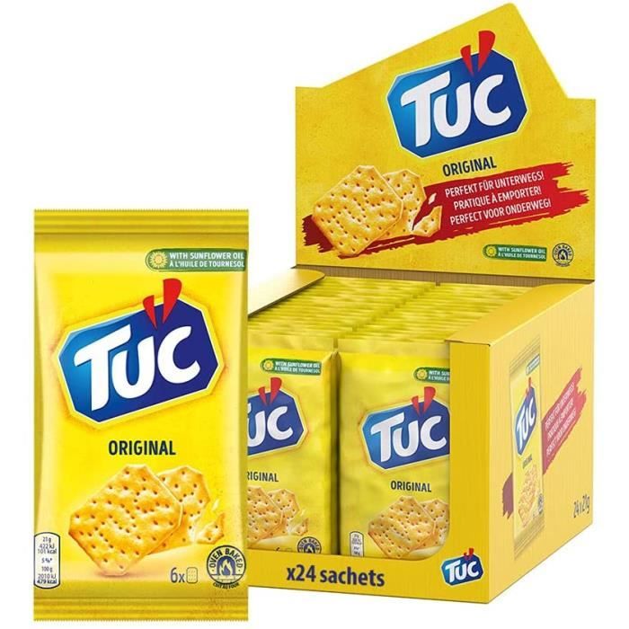 Cracker Croustillant - Format Pratique à Emporter - Présentoir de 24 Sachets (21 g)