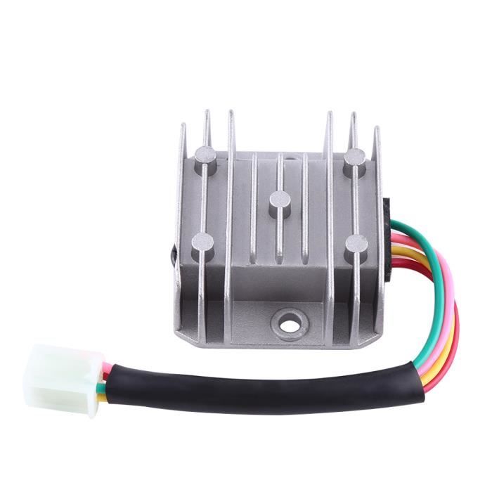 Qiilu régulateur de moto 4 fils 4 broches 12 redresseur de régulateur de tension pour 150-250CC moto Scooter cyclomoteur ATV blanc