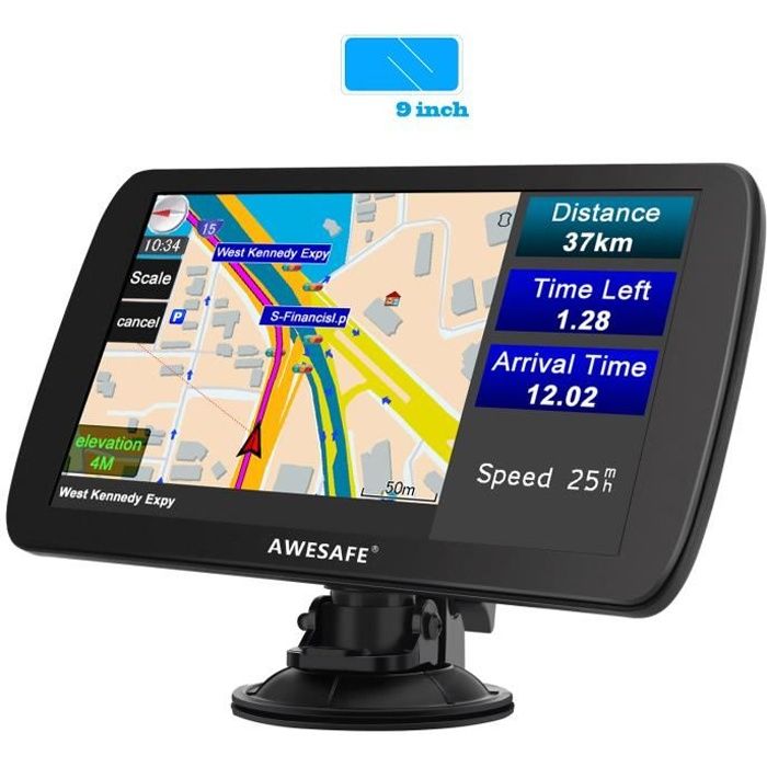 AWESAFE GPS Navigation Poids Lourds GPS Voiture 9 Pouce Écran Tactile 48 cartographie Nationale Mises à Jour Permanent Gratuites