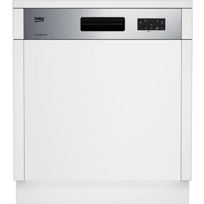 Beko DSN15420X, Semi intégré, Taille maximum (60 cm), Argent, panier, Acier inoxydable, 14 places
