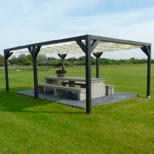 Store pergola 290x500cm - Blanc cassé
