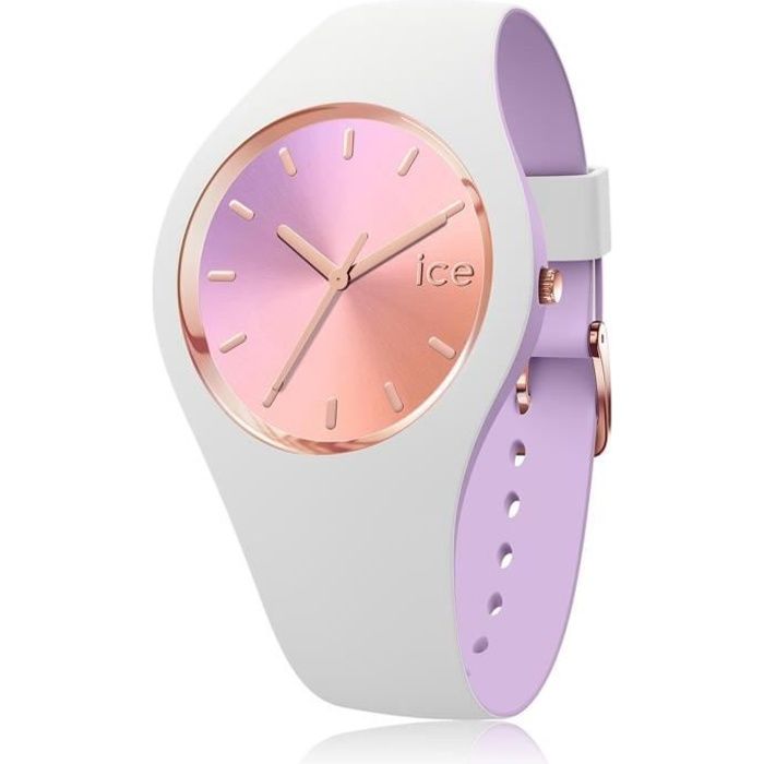 Ice-Watch - ICE duo chic White orchid - Montre blanche pour femme avec bracelet en silicone - 016978 (Small)