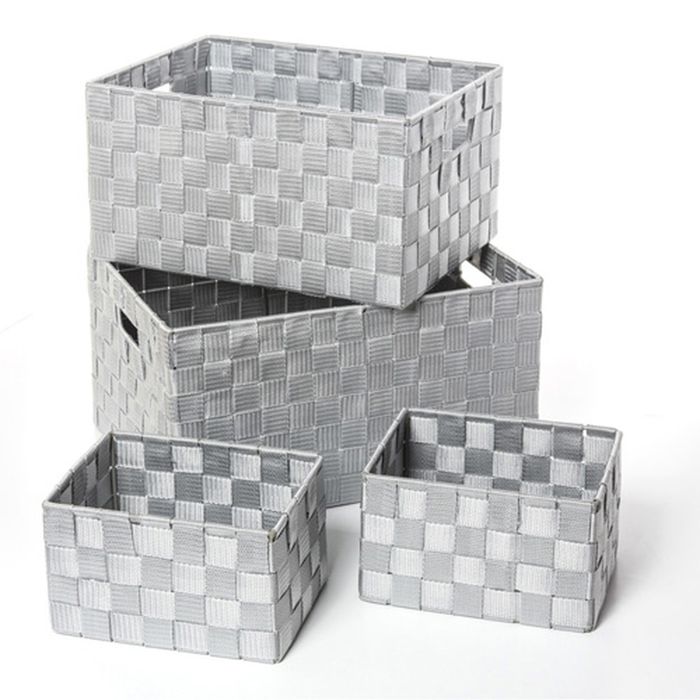 4 Paniers de rangement - Gris