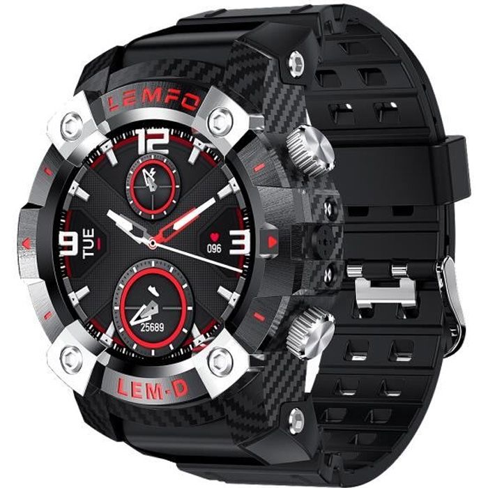 LEMFO LEMD Smartwatch + TWS Earbuds Set 1.3-inch TFT Touchscreen Big Face Rugged Watch IP67 Waterproof Sport Watch + True Wireless
