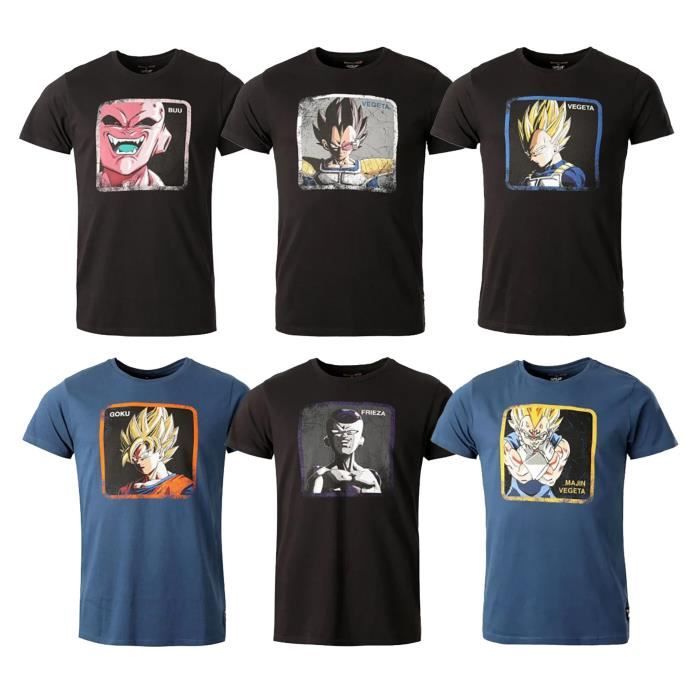 T shirt homme CAPSLAB By Freegun Thème DRAGONBALL Z Pack de 3 T Shirt Surprise CAPSLAB DBZ