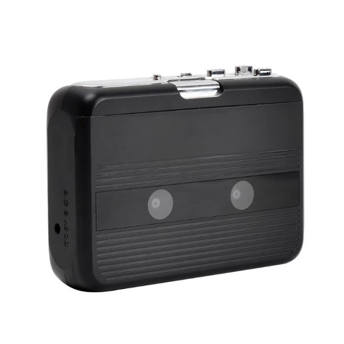 Lecteur De Cassette Noir Avec Radio FM Et Transmetteur Bluetooth Stéréo