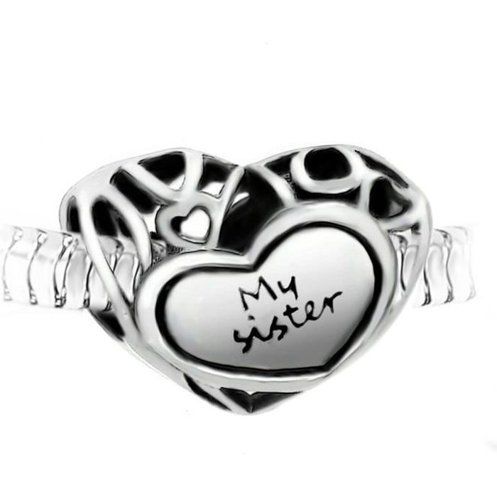 Charm perle -My sister- acier par So Charm 13 mm Argenté