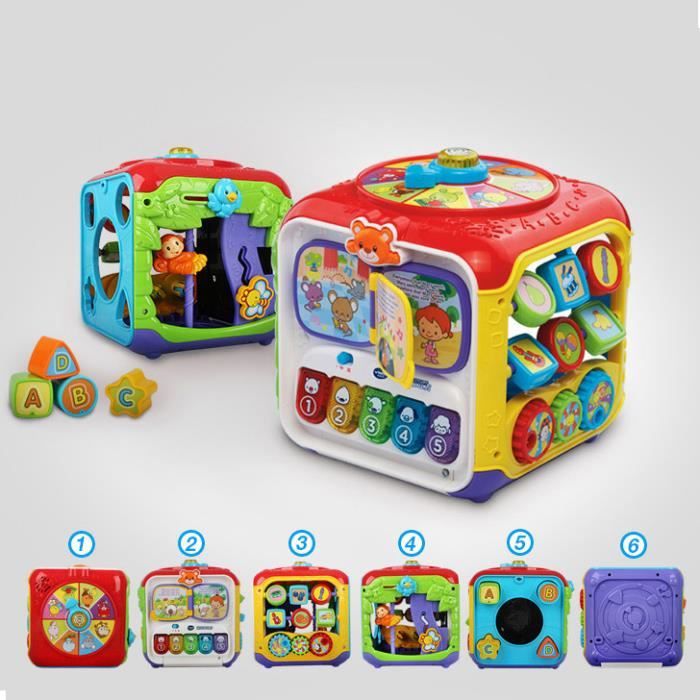 Activité Cube d'Éveil Jouet Bébé Cubes Découvertes, Jeu d'éveil premier âge, Éducatif Enfants Cadeaux d'anniversaire Noël Fête