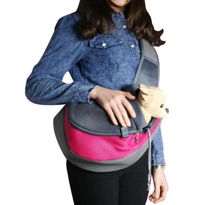 Sac de transport bandoulière 46x27cm pour petit et moyen chien chat animal -L