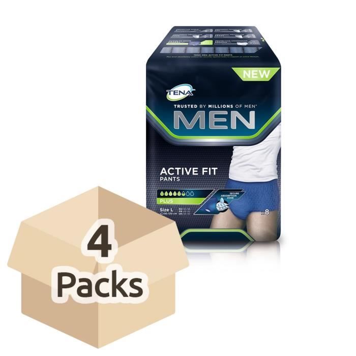 TENA Men Active Fit Pants - Large - Case Saver - 4 Packs of 8