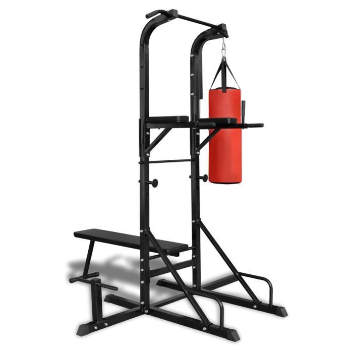 Chaise romaine avec banc pour abdominaux et sac de frappe Augmenter force naturelle de corps et masse musculaire