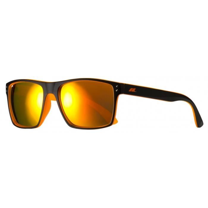 lunettes Zestde soleil unisexes noir mat/orange