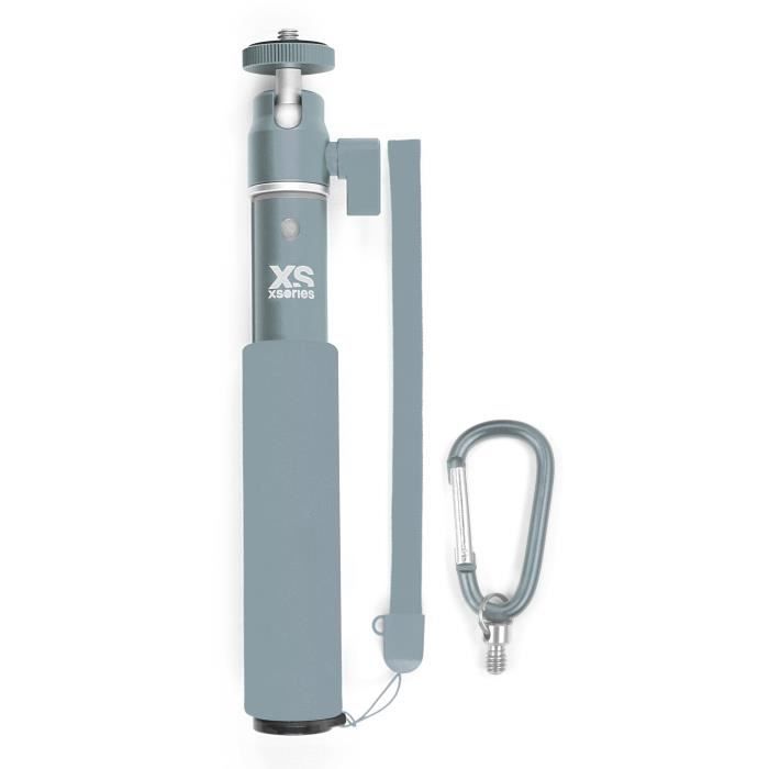 XSories - U-SHOT - Perche télescopique 18 à 49 cm pour GoPro, appareil photo ou camera, en aluminium inoxydable, argent