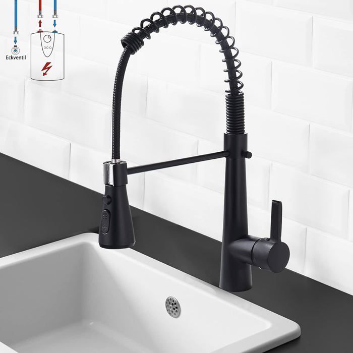 Robinet de Cuisine Évier Levier Unique Extensible Chrome - Sanlingo Robinet de Cuisine Évier Levier Unique Extensible Chrome - Sanlingo