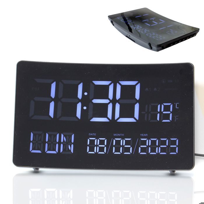 Horloge Murale NuméRique LCD Grand Nombre Temps TempéRature Calendrier