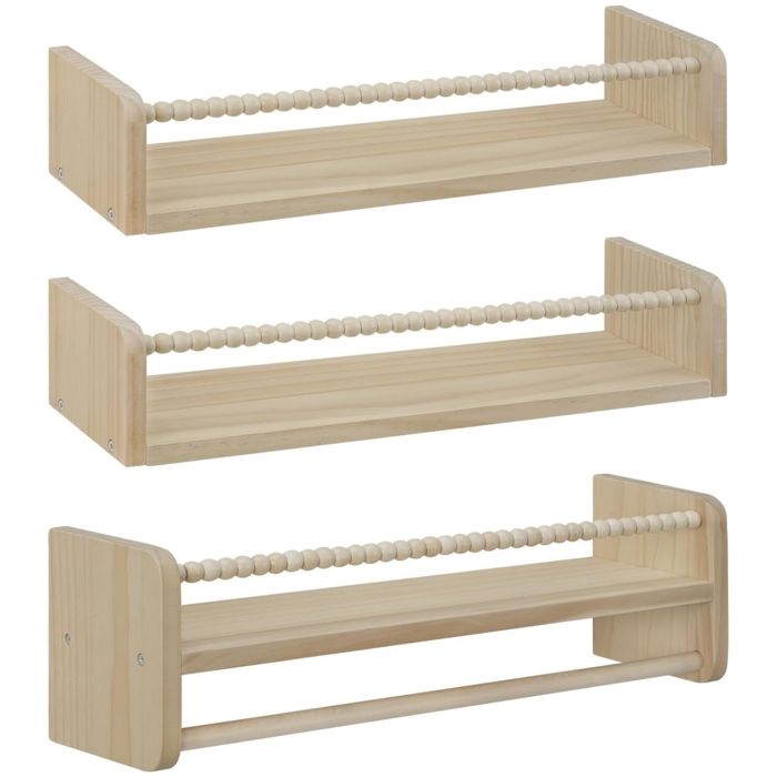 WOLTU Étagère Murale Lot de 3 Étagère Chambre Enfant en Bois Massif 50cm Bibliothèque Étagère Bois naturel WOLTU Étagère Murale Lot de 3 Étagère Chambre Enfant en Bois Massif 50cm Bibliothèque Étagère Bois naturel