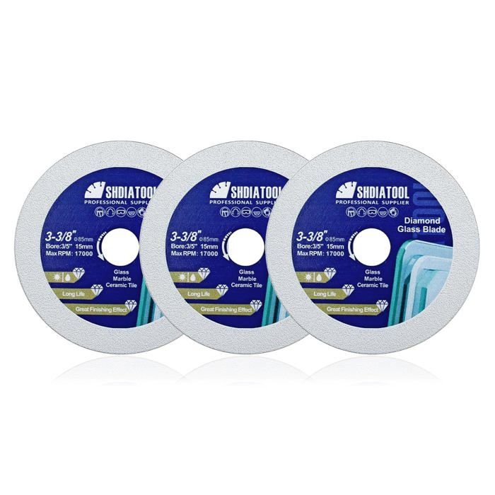 Disque Diamant à Tronçonner Le Verre - 125 Mm (alésage 22,23 Mm) - Coupe Fine 1 Mm - Pour Meuleuse D'angle