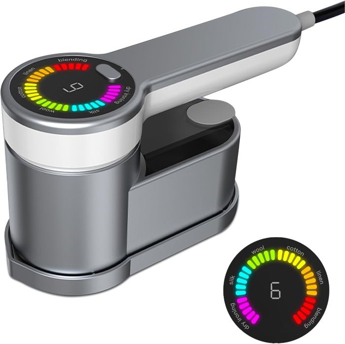 Mini fer à vapeur de voyage intelligent - Fer portable avec affichage numérique - Gris - Chronus