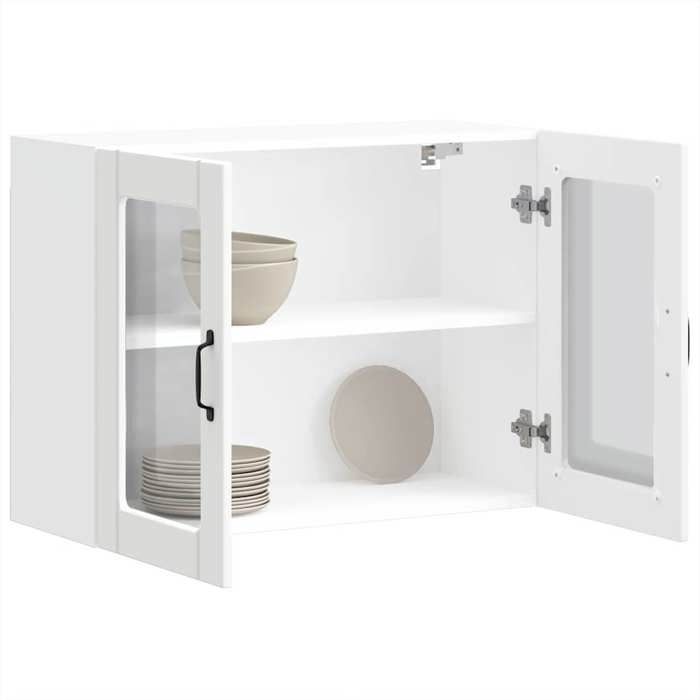vidaXL Armoire murale de cuisine avec porte en verre Lucca blanc 853847
