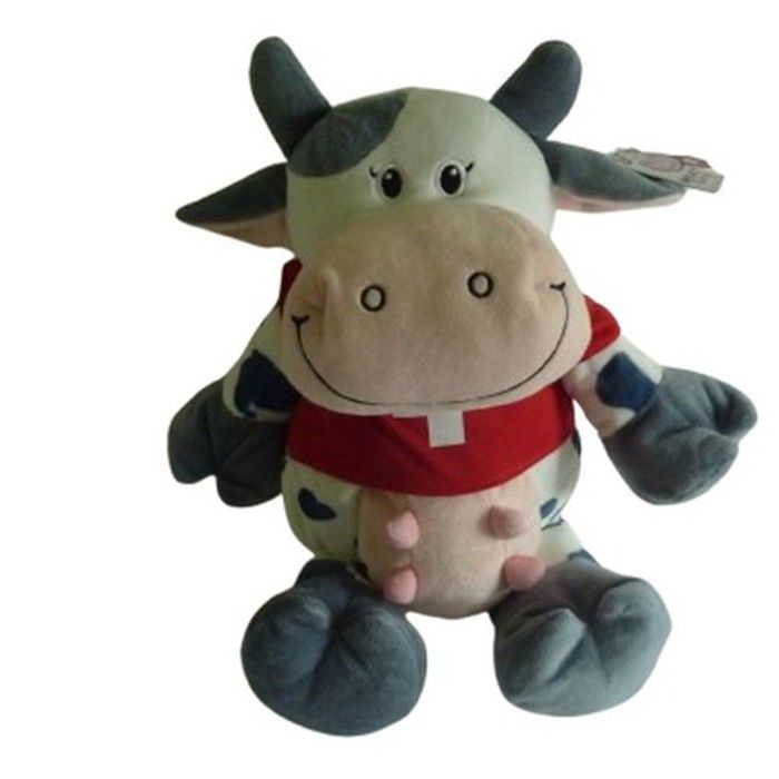 Peluche Vache Qui Court – 45 Cm – Design Dynamique – Peluche Douce – Déco Chambre, Salon, Canapé