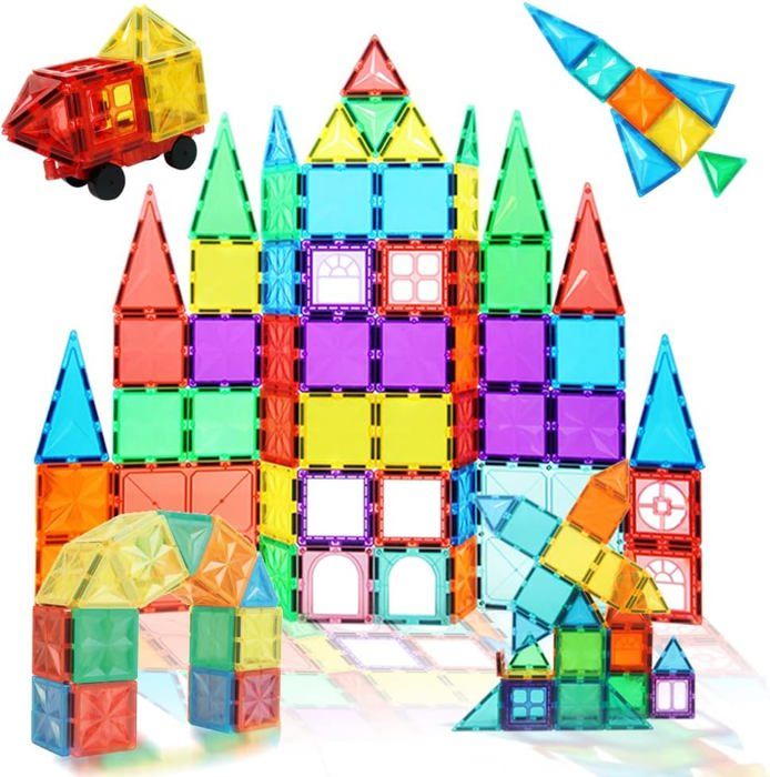 Yolla Loos Set De 70 Pièces Jouets Magnétiques Montessori - Blocs De Construction Pour Enfants Dès 3 Ans, Cadeau Éducatif Créatif