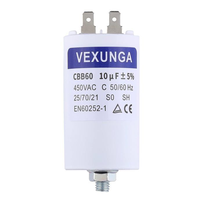 Condensateur Moteur CBB60 10µF 450V – Pour Démarrage Permanent – Neuf SR Passives