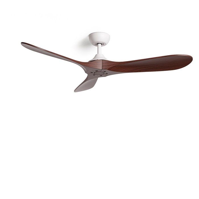 Ventilateur de Plafond Silencieux Extérieur Spetses 132cm Moteur DC Bois foncé Télécommande Sans lumière WIFI: False - Techbrey